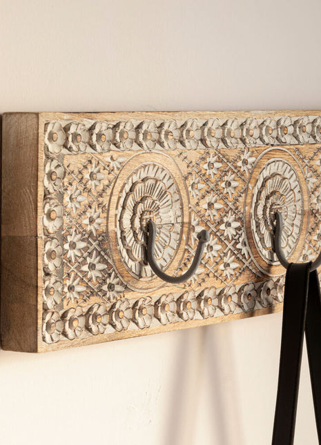 Jaisalmer Antique style Coat Hooks Whitewash