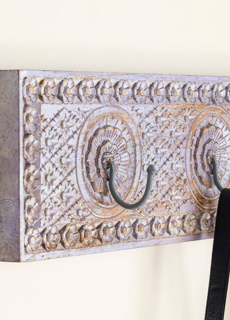 Jaisalmer Antique style Coat Hooks Purple