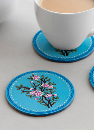 Manarola Handpainted Coasters In Sky Blue