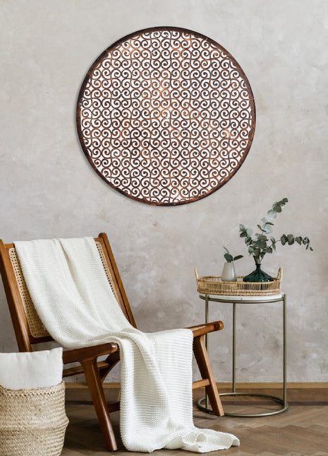 Round Wall Art With Ornamental Pattern