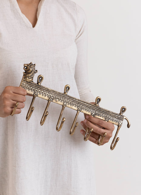 Brass Key Hook Lion - For Lion Lovers