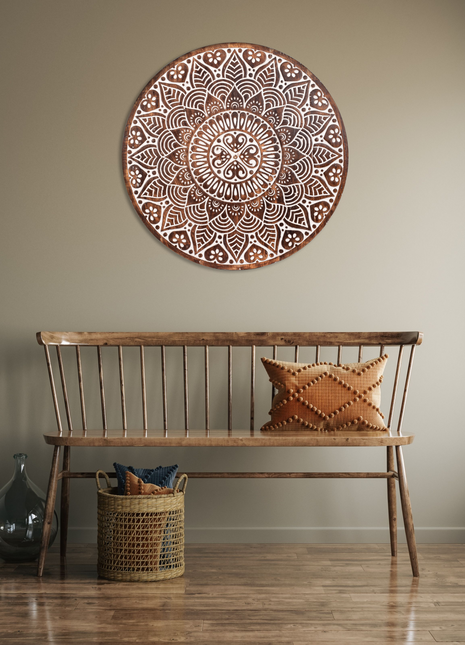 Round Wall Art With Vintage Decorative Pattern