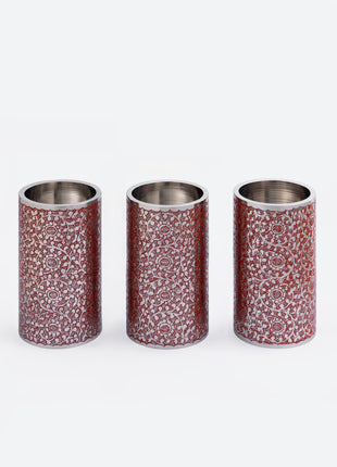 Brass Tealight Holder In Red