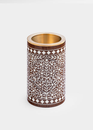 Luxury Designer Wood Inlay Tealight Holder - Perfect Christmas and Housewarming Present