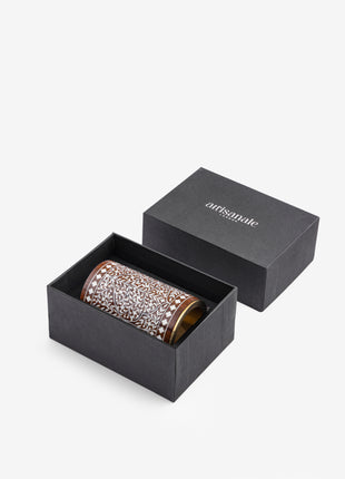Luxury Designer Wood Inlay Tealight Holder - Perfect Christmas and Housewarming Present