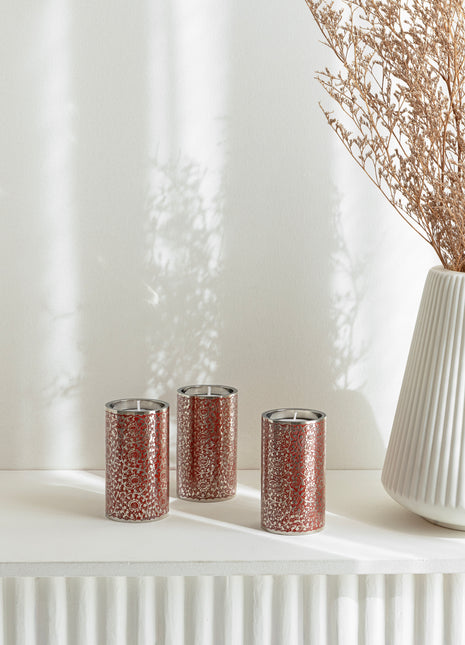 Brass Tealight Holder In Red