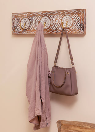 Bruges Mango Wood Coat Hook (Row Of 3)