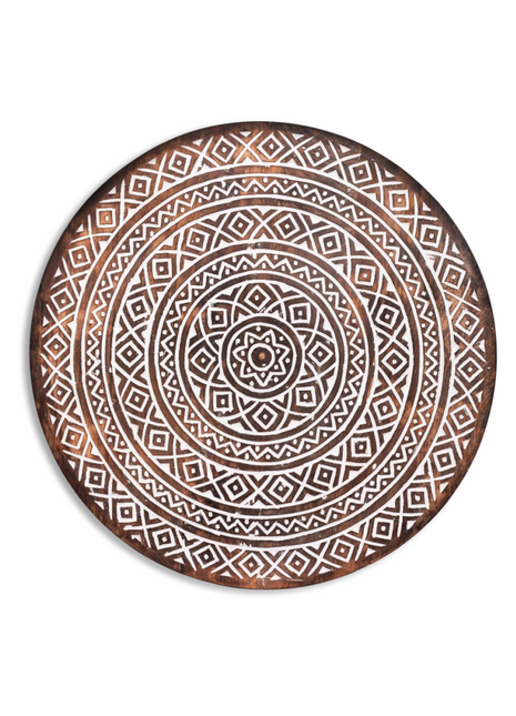 Round Wall Art With Oriental Arabesque Pattern