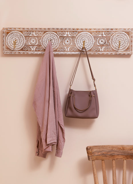 Mango Wood Coat Hook, Wall Hook, Rustic Wooden Coat Rack, Wooden Coat Hanger, Home Gift, Wall Mounted Coat RacK