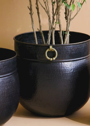 Hammered Indoor Planters with Brass Metal Video
