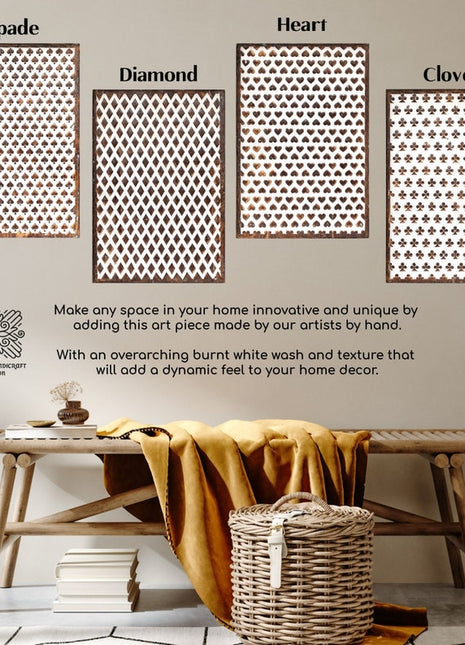 Arte de pared de naipes, decoración de pared, arte de pared de madera rústica, tapices de madera, encalados, arte de pared único, naipes