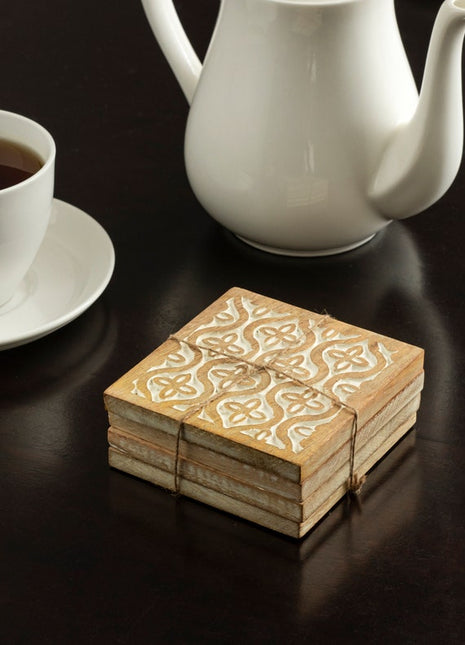 Cudillero Handcrafted Mango Wood Coasters