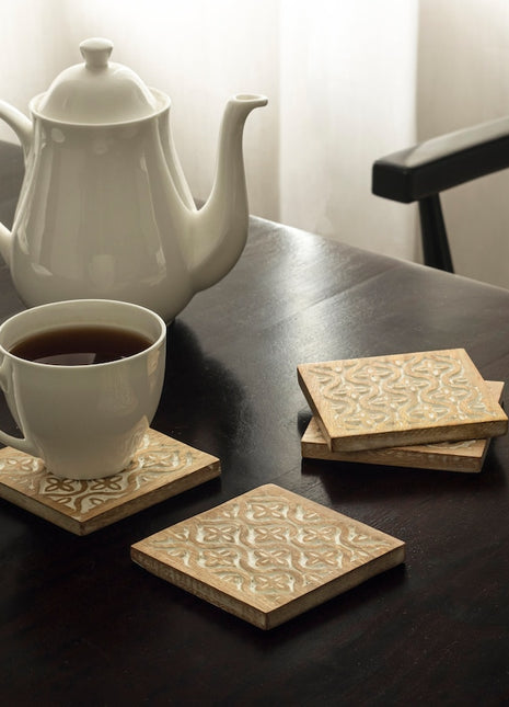 Cudillero Handcrafted Mango Wood Coasters